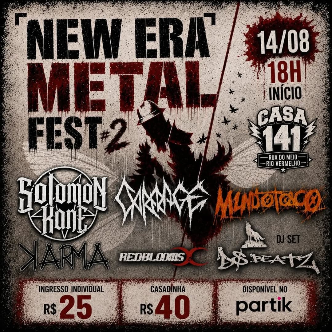 Flyer de Redblooms-X, Carnage, Solomon Kane e mais 4 artistas