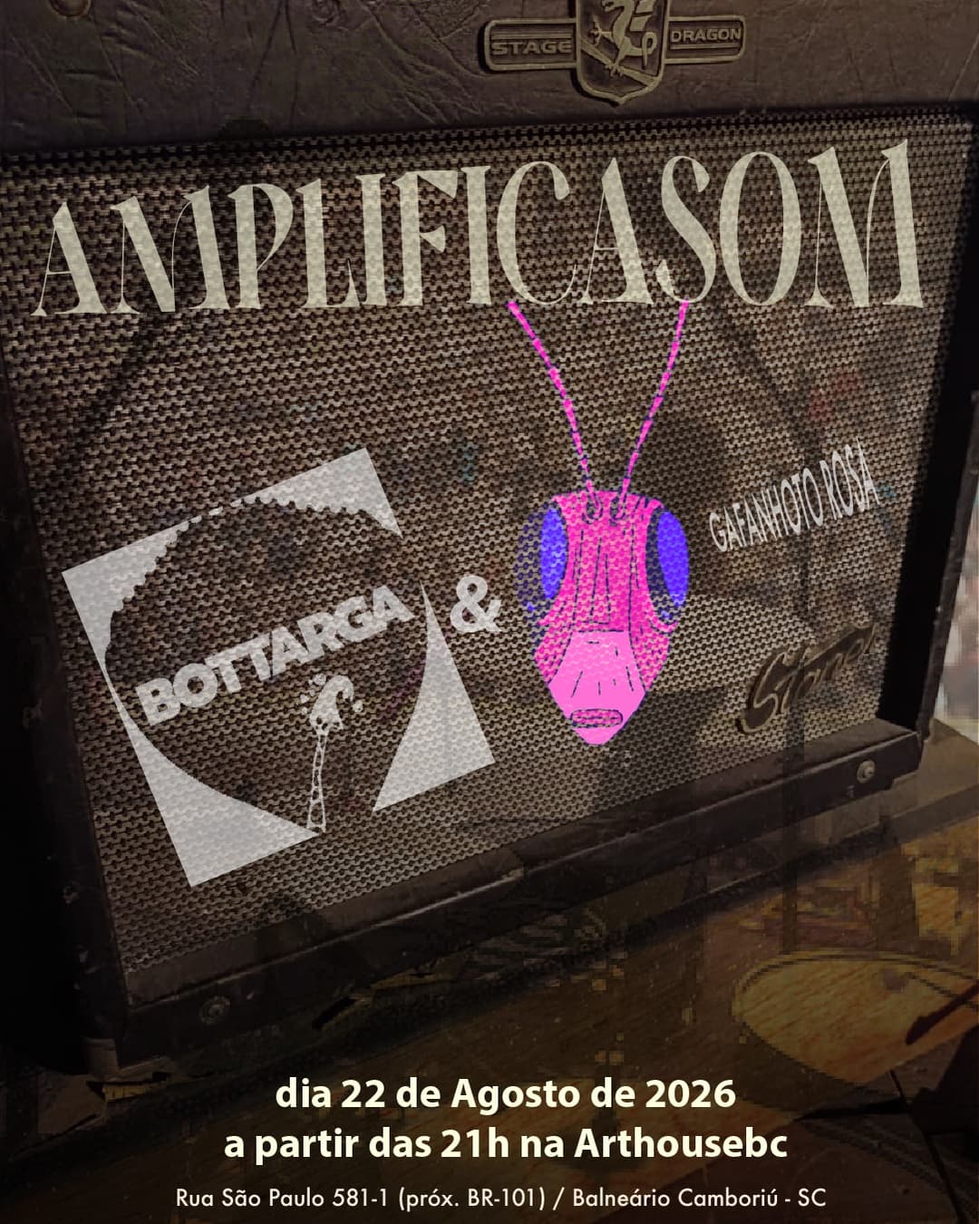 Flyer de Gafanhoto Rosa e Bottarga
