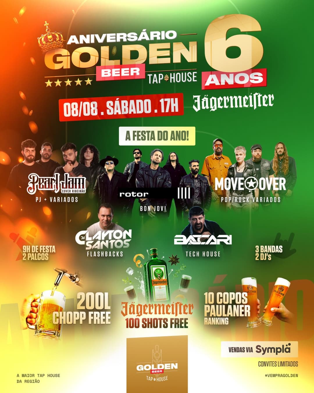 Flyer de Move Over, Rotor, Gato Carteiro e mais 6 artistas