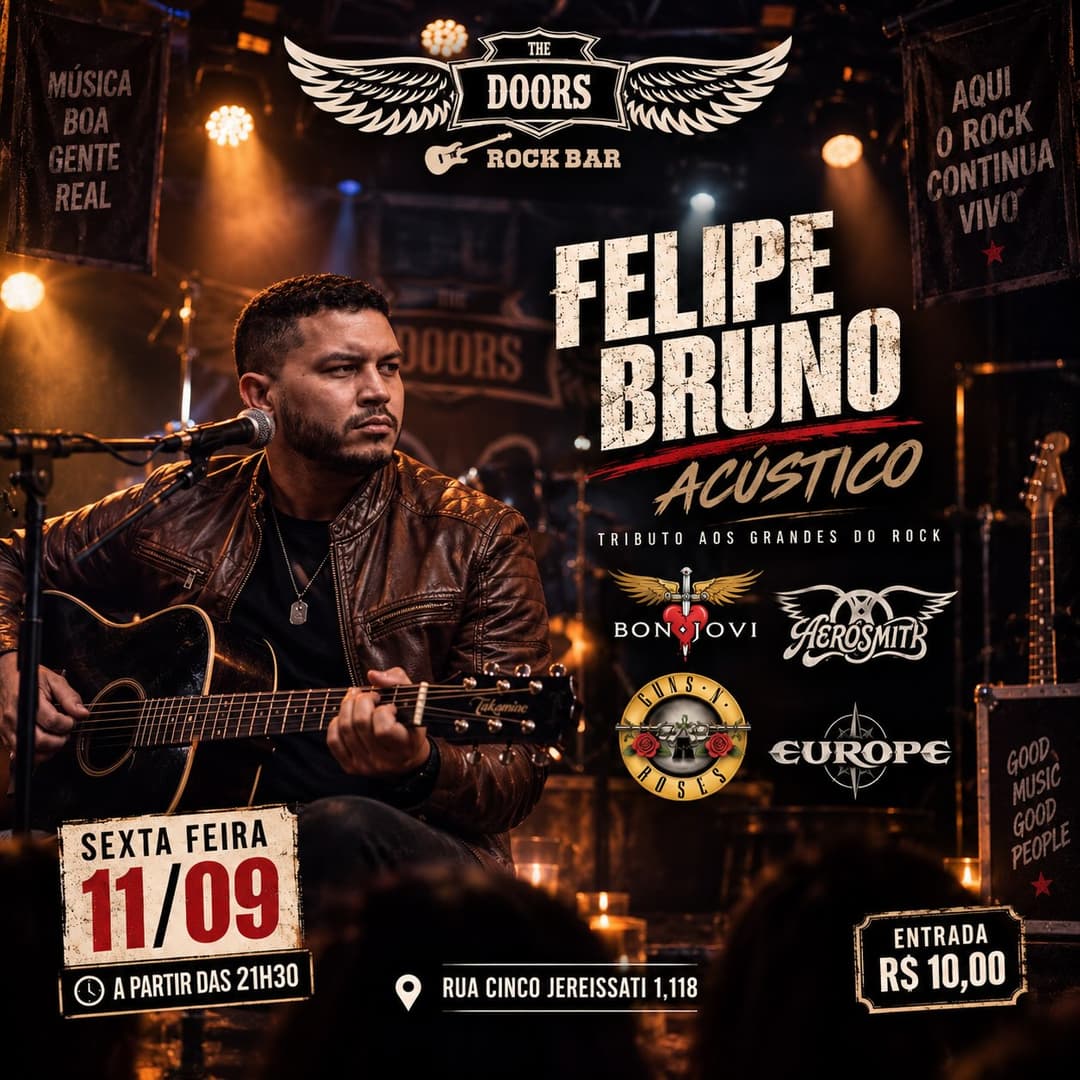 Flyer de Felipe Bruno Acústico