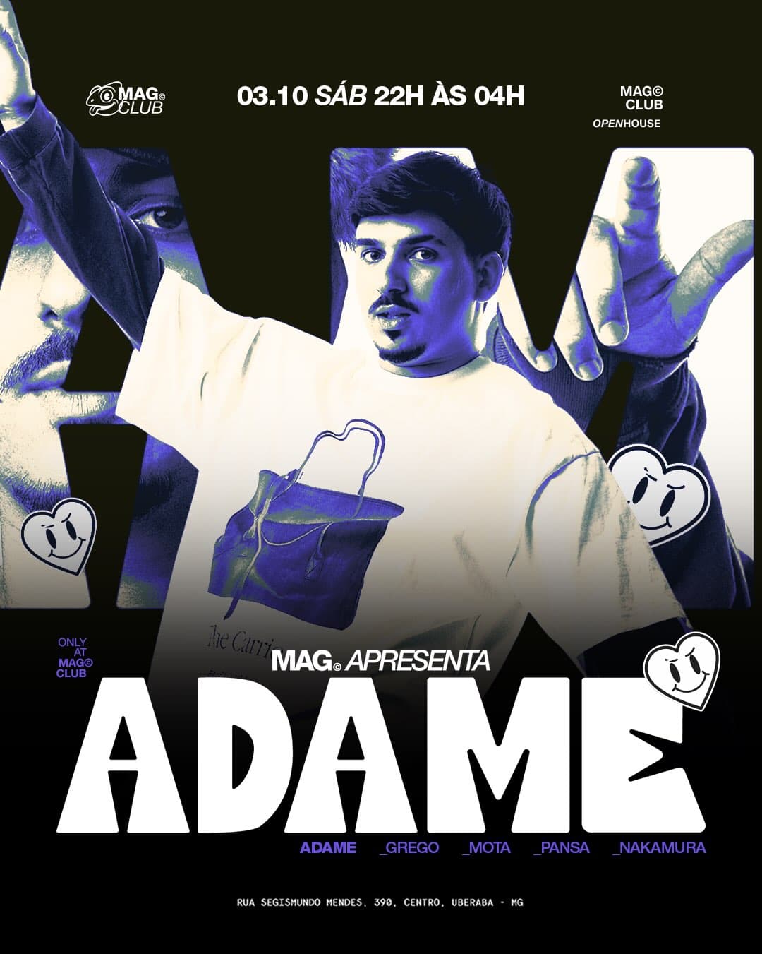 Flyer de Pedro Adame, gregolini_, djmota.ofc e mais 2 artistas