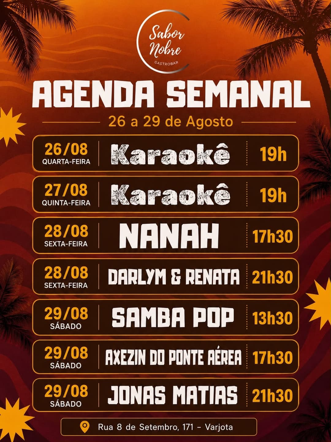 Flyer de Nanah e Darlym & Renata