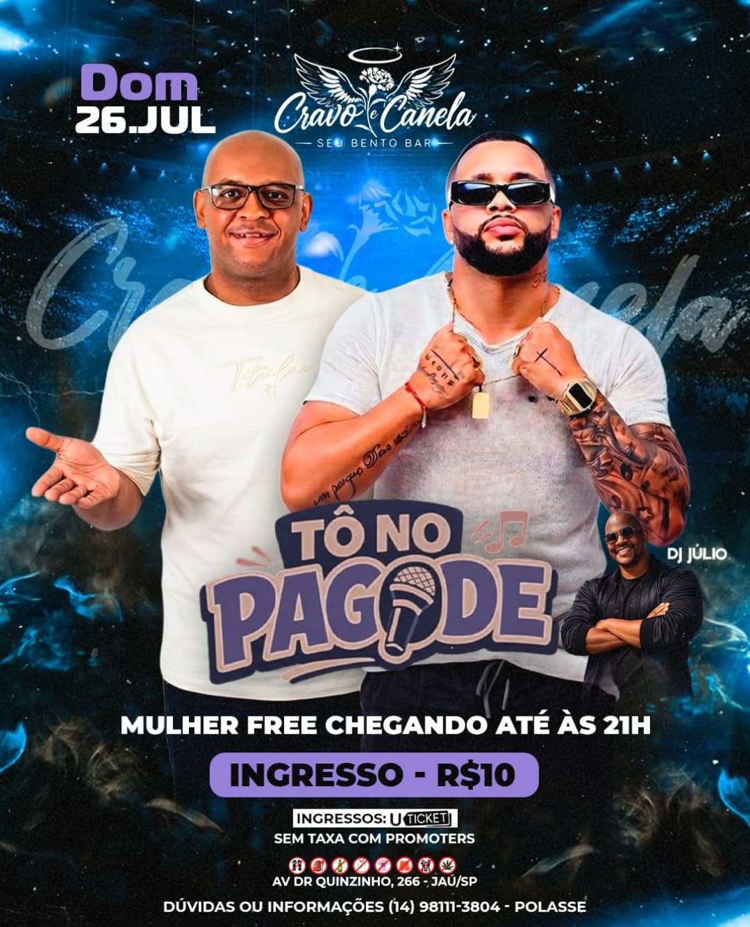 Flyer de Grupo Tono Pagode e Pagode do Sidão