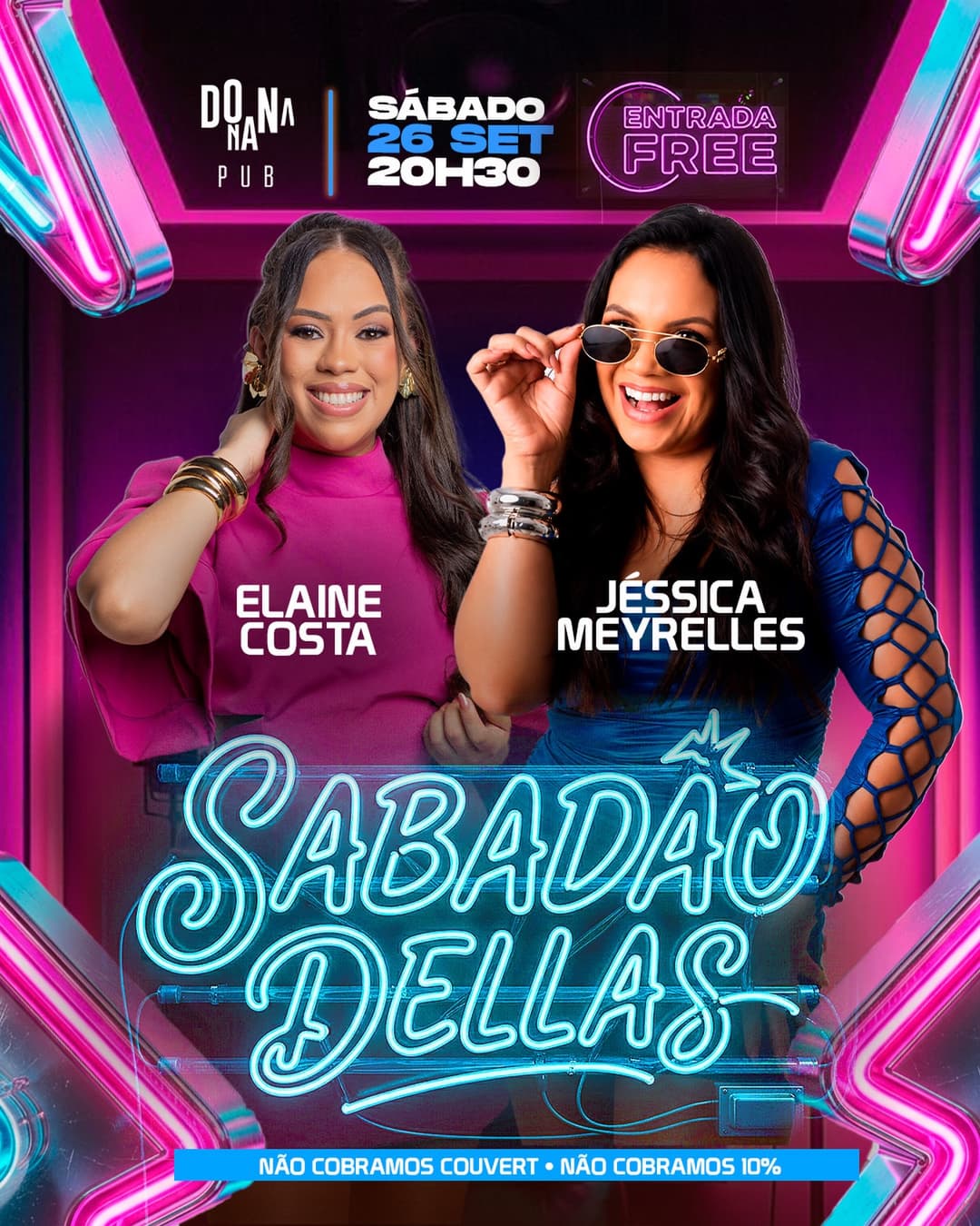 Flyer de Elaine Costa e Jéssica Meyrelles