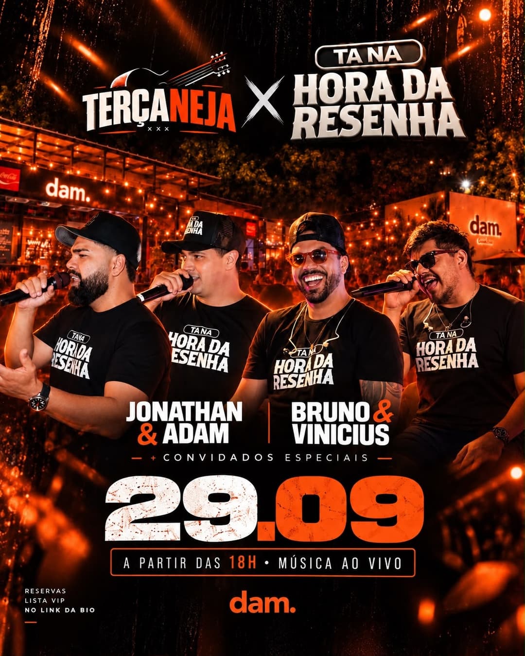 Flyer de Jonathan & Adam e Bruno e Vinicius