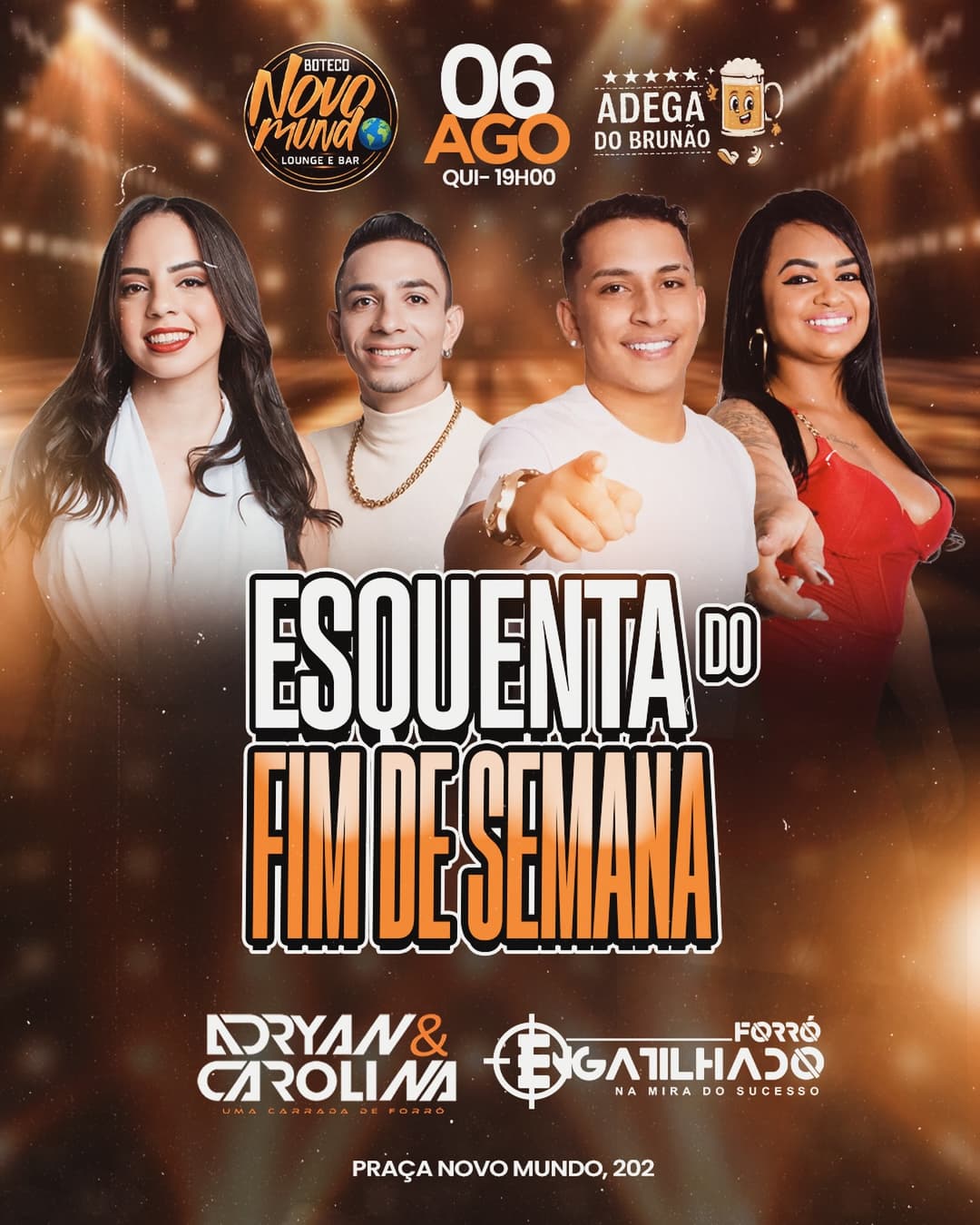 Flyer de Adryan e Carolina e Forró Engatilhado