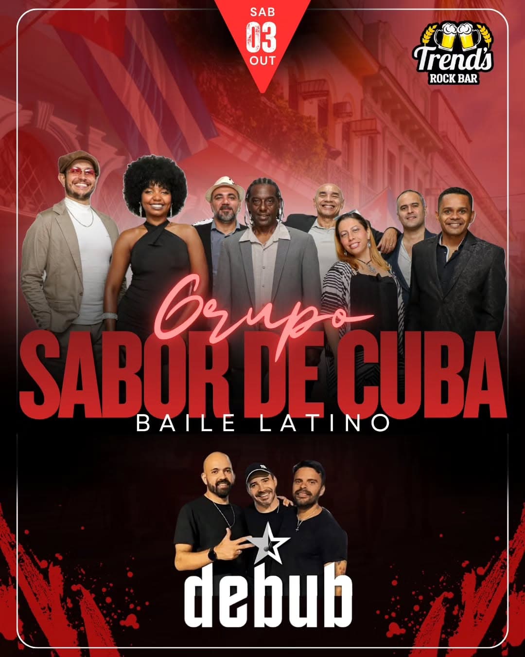 Flyer de Grupo Sabor de Cuba e Banda Debub