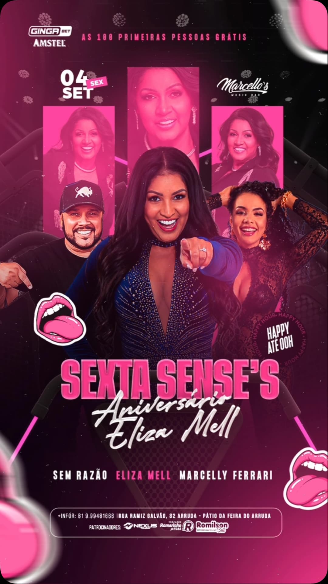 Flyer de SEM RAZÃO, Eliza Mell e Marcelly Ferrari