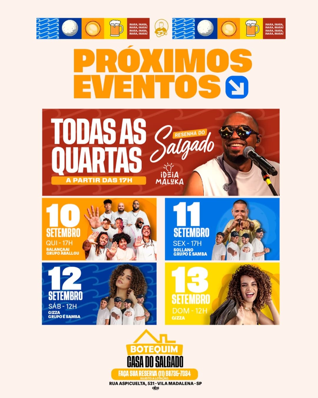 Flyer de Sollano e Grupo É Samba