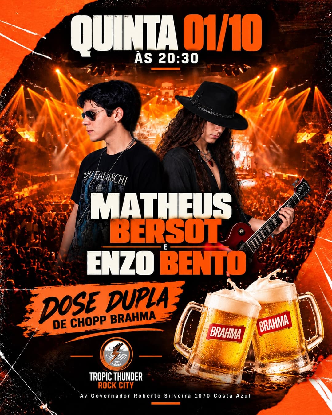 Flyer de Matheus Bersot, enzobento_music e mais 1 artista