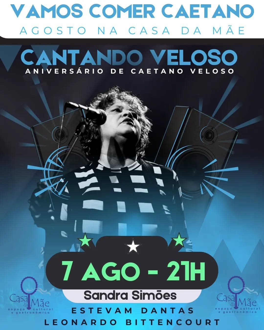 Flyer de Sandra Simões e Cantando Veloso