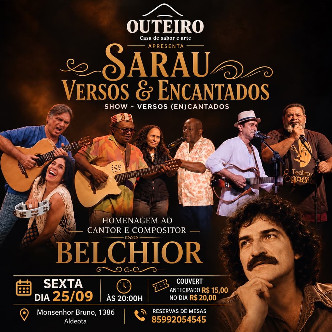 Flyer de Sarau Versos & Encantados