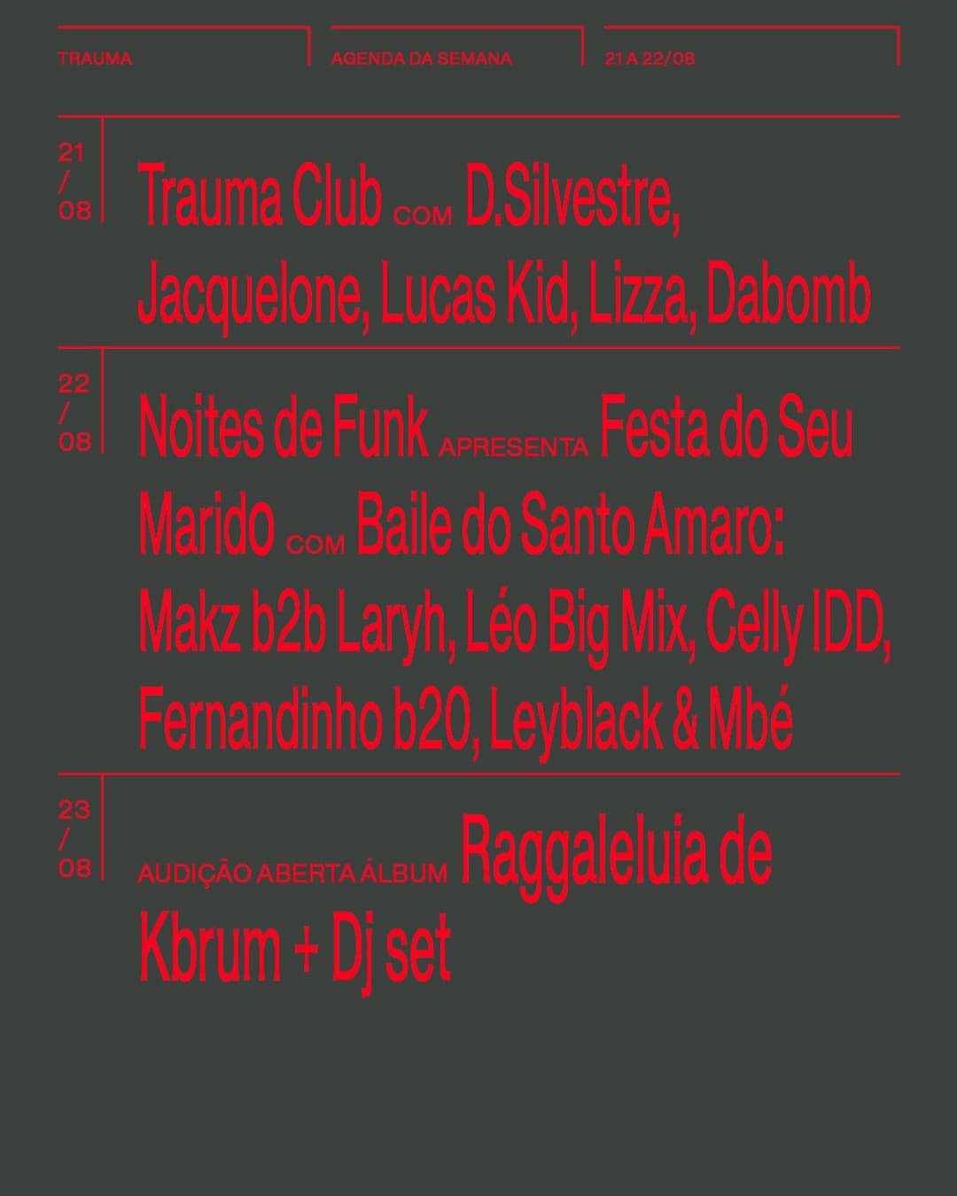 Flyer de Baile do Santo Amaro