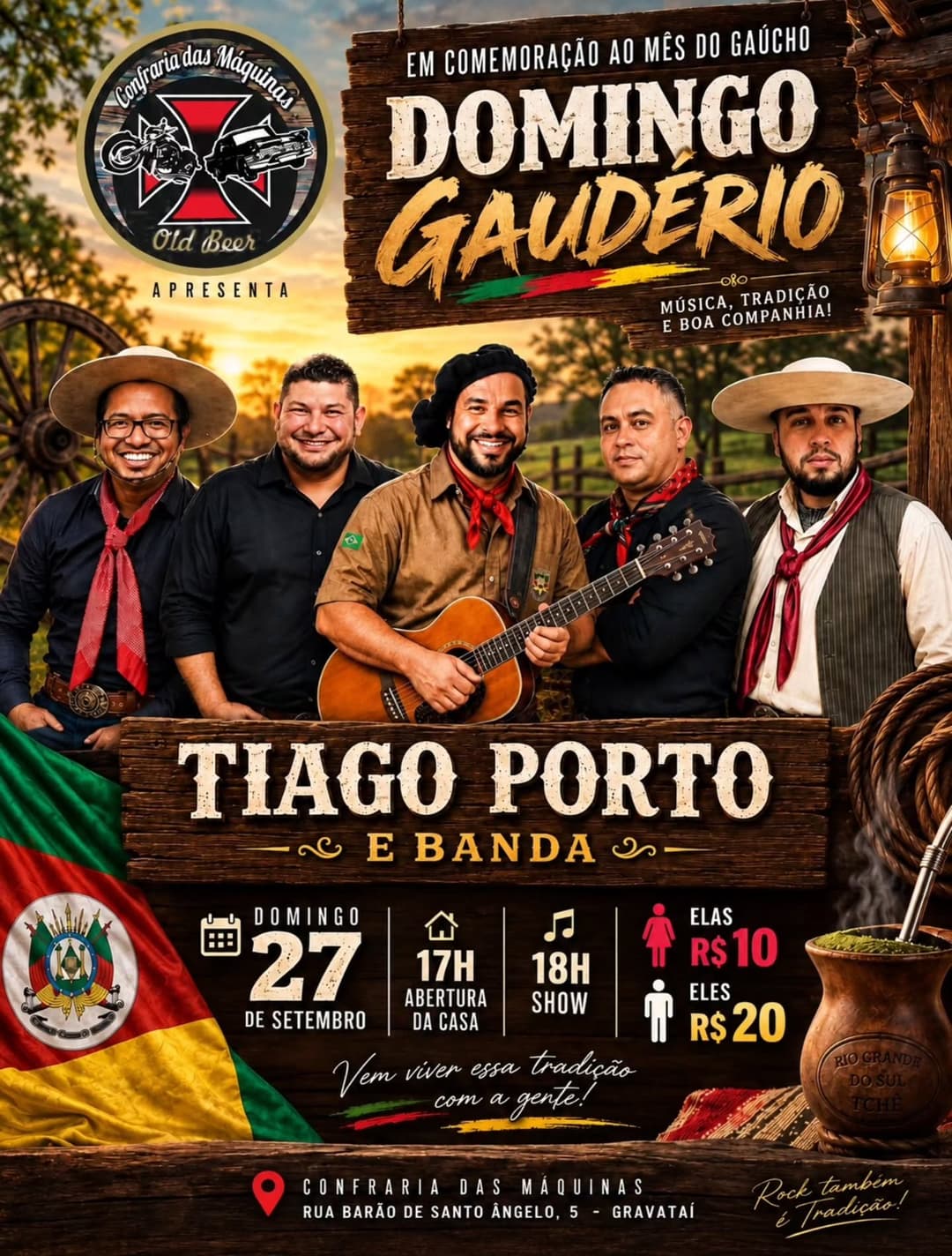 Flyer de Tiago Porto e Banda