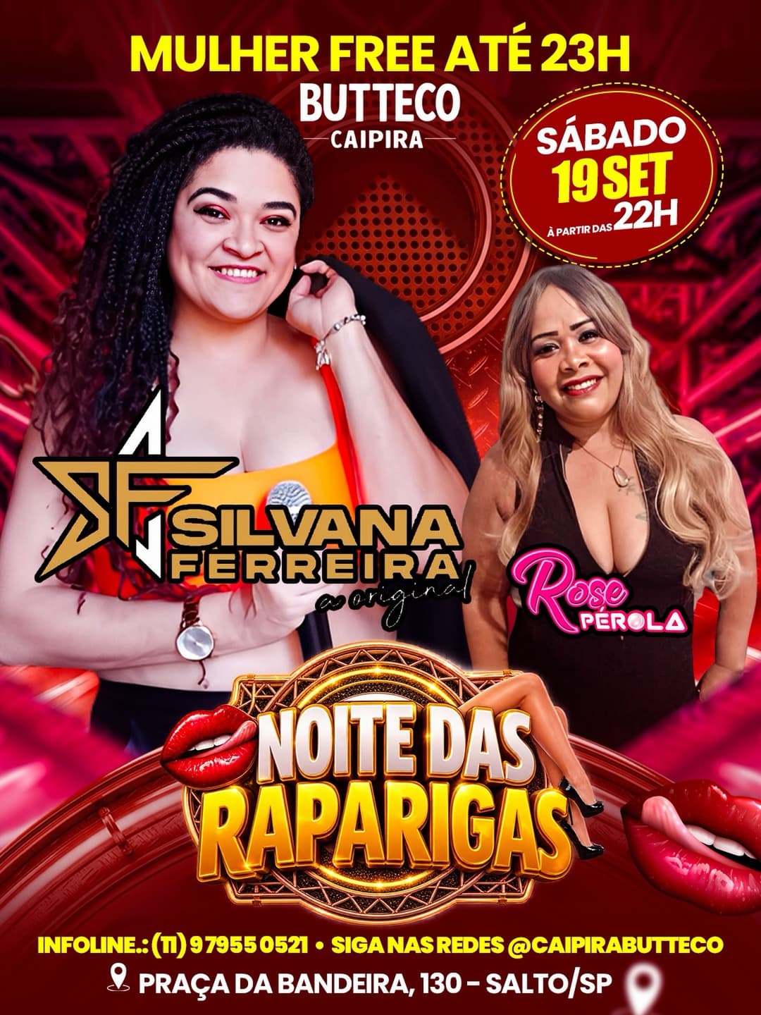 Flyer de Silvana Ferreira e Rose Pérola