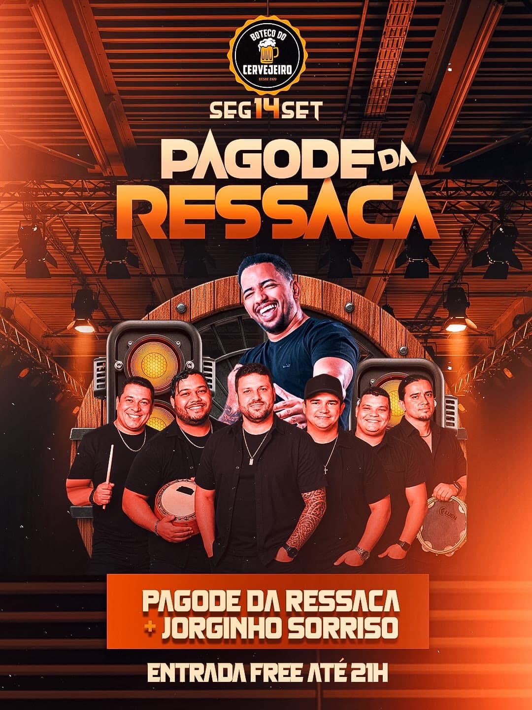 Flyer de Jorginho Sorriso e Pagode da Ressaca
