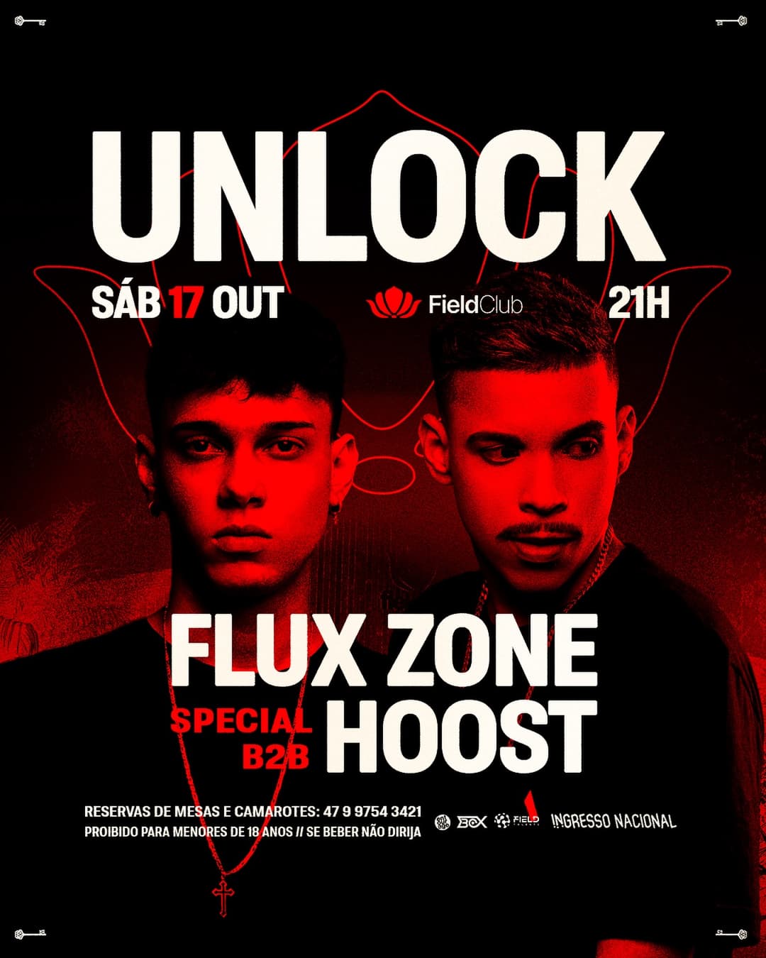 Flyer de fluxzoneofc e hoostmusic