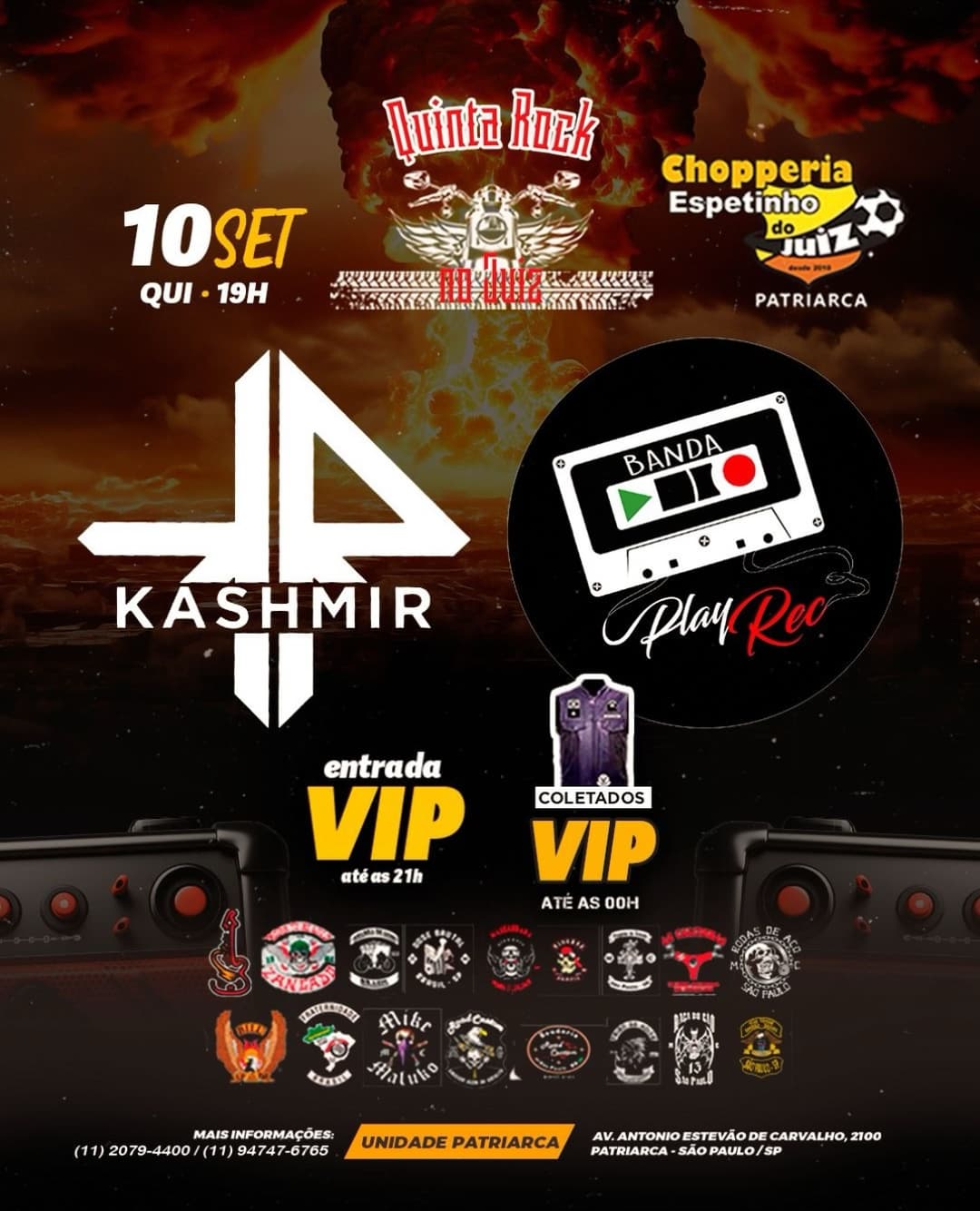 Flyer de Banda Kashmir e Banda PlayRec