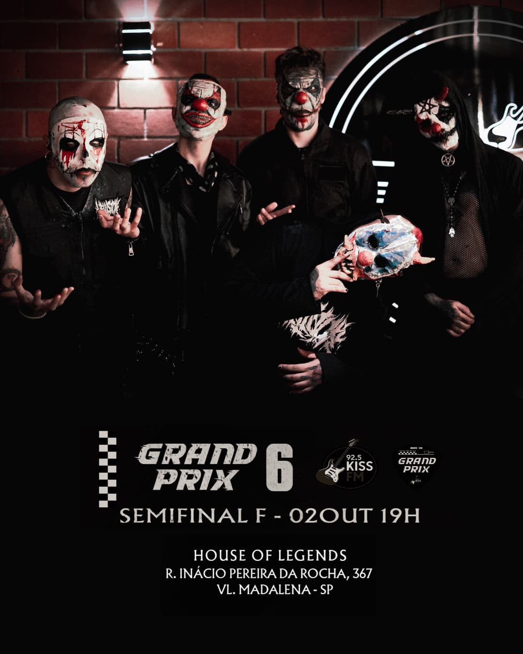 Flyer de Hell's Joke, New Democracy e mais 3 artistas
