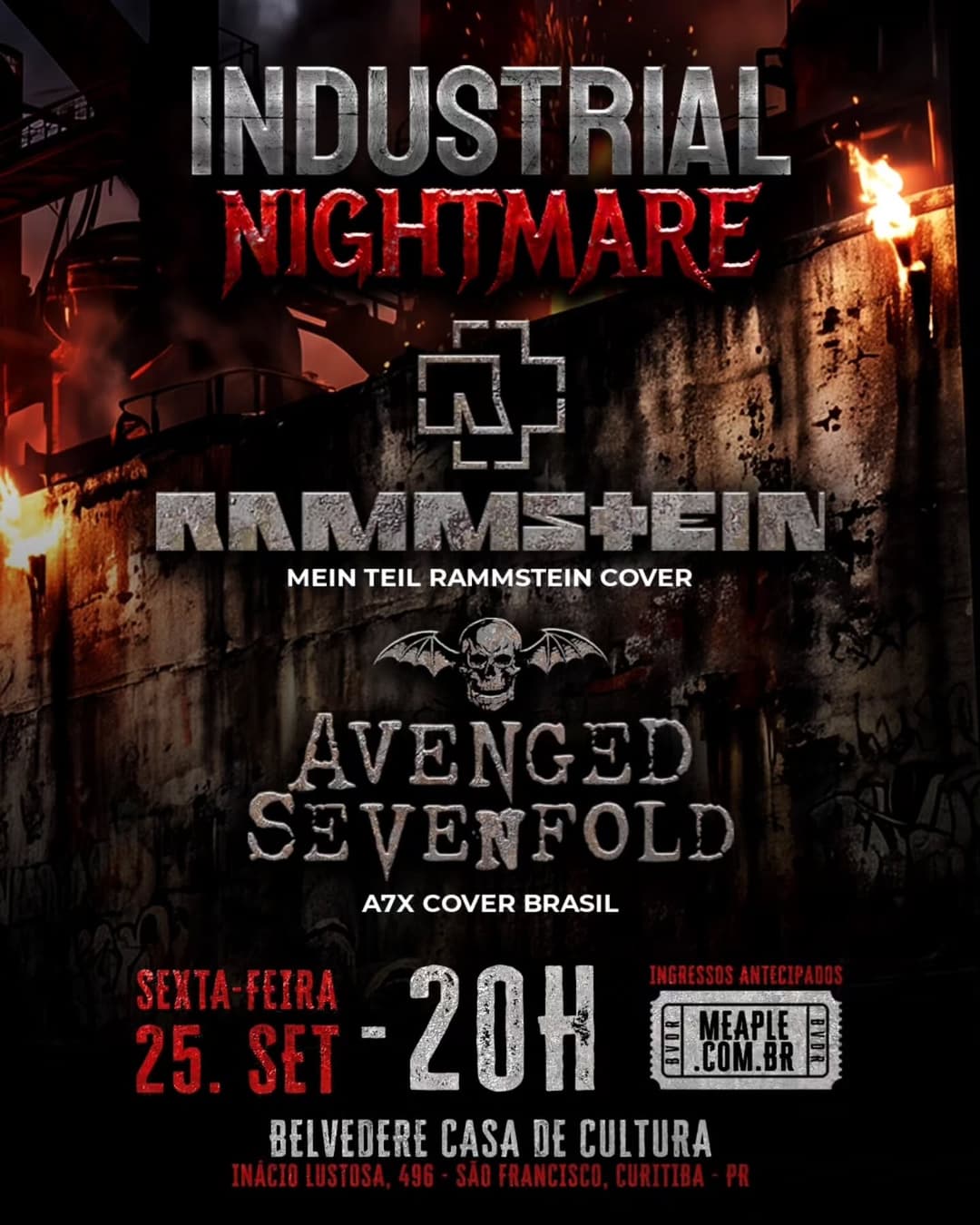 Flyer de Avenged Sevenfold Cover Brasil e Mein Teil