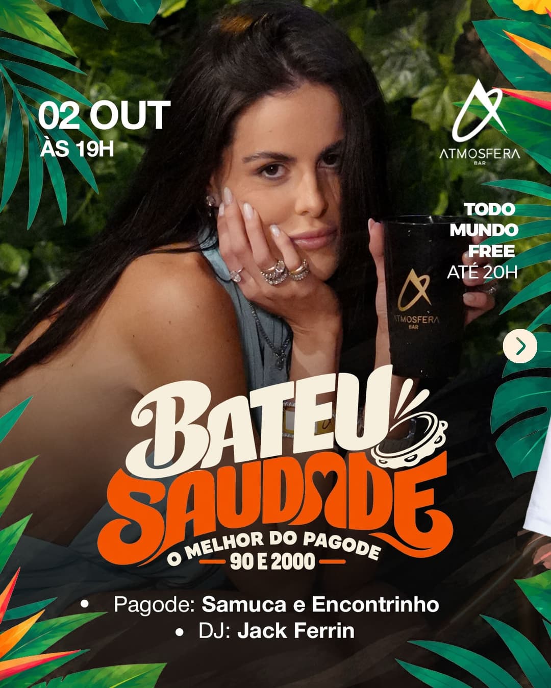 Flyer de Samuca e Encontroinho e DJ Jack Ferrin