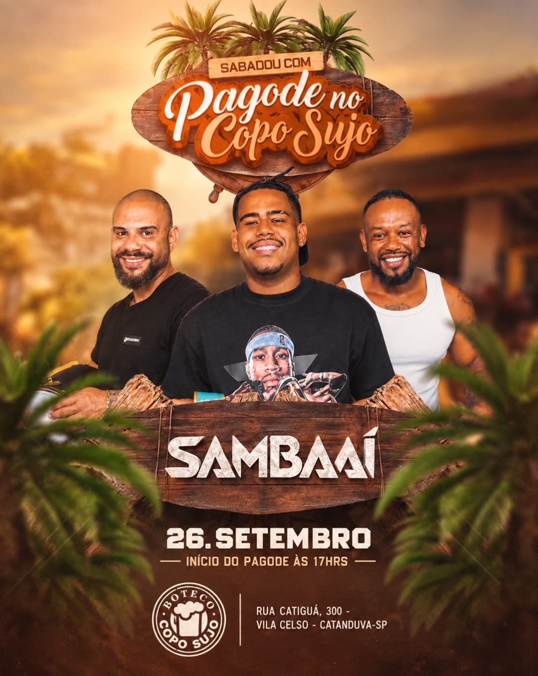 Flyer de Grupo Samba Aí