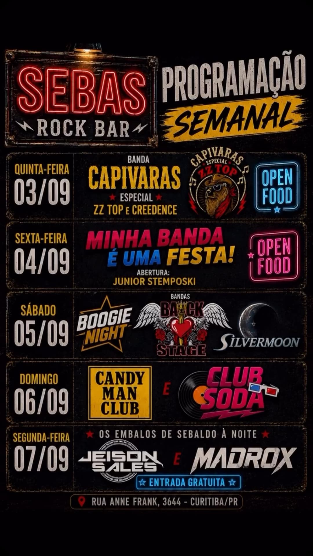 Flyer de Silvermoon, Boogie Night e Backstage