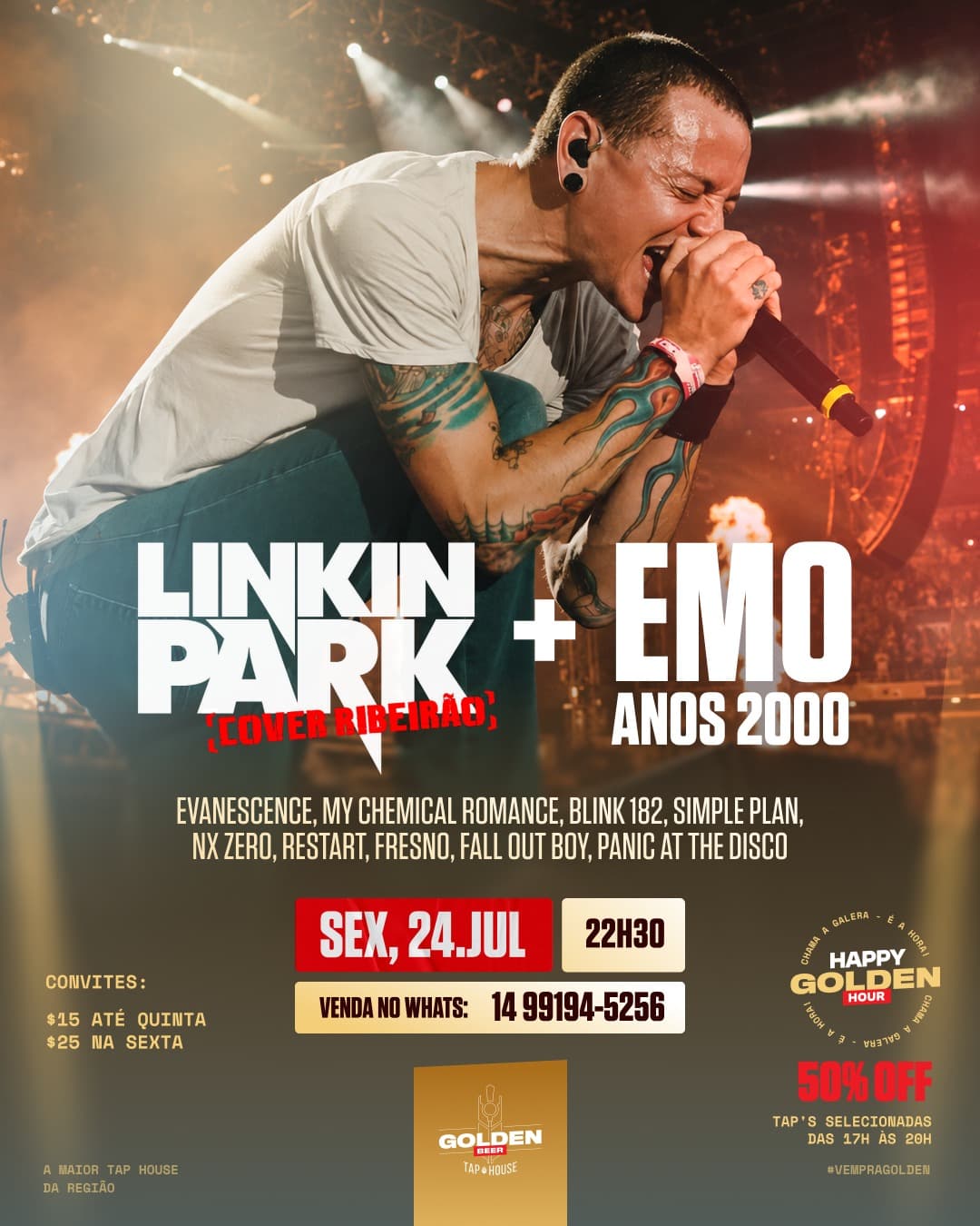 Flyer de Linkin Park Cover Ribeirão