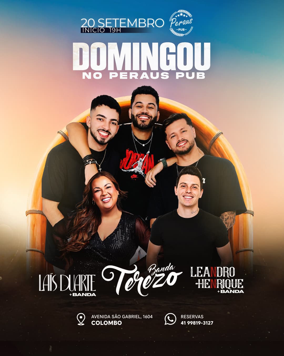 Flyer de Banda Terezo, Lais Duarte e Leandro Henrique