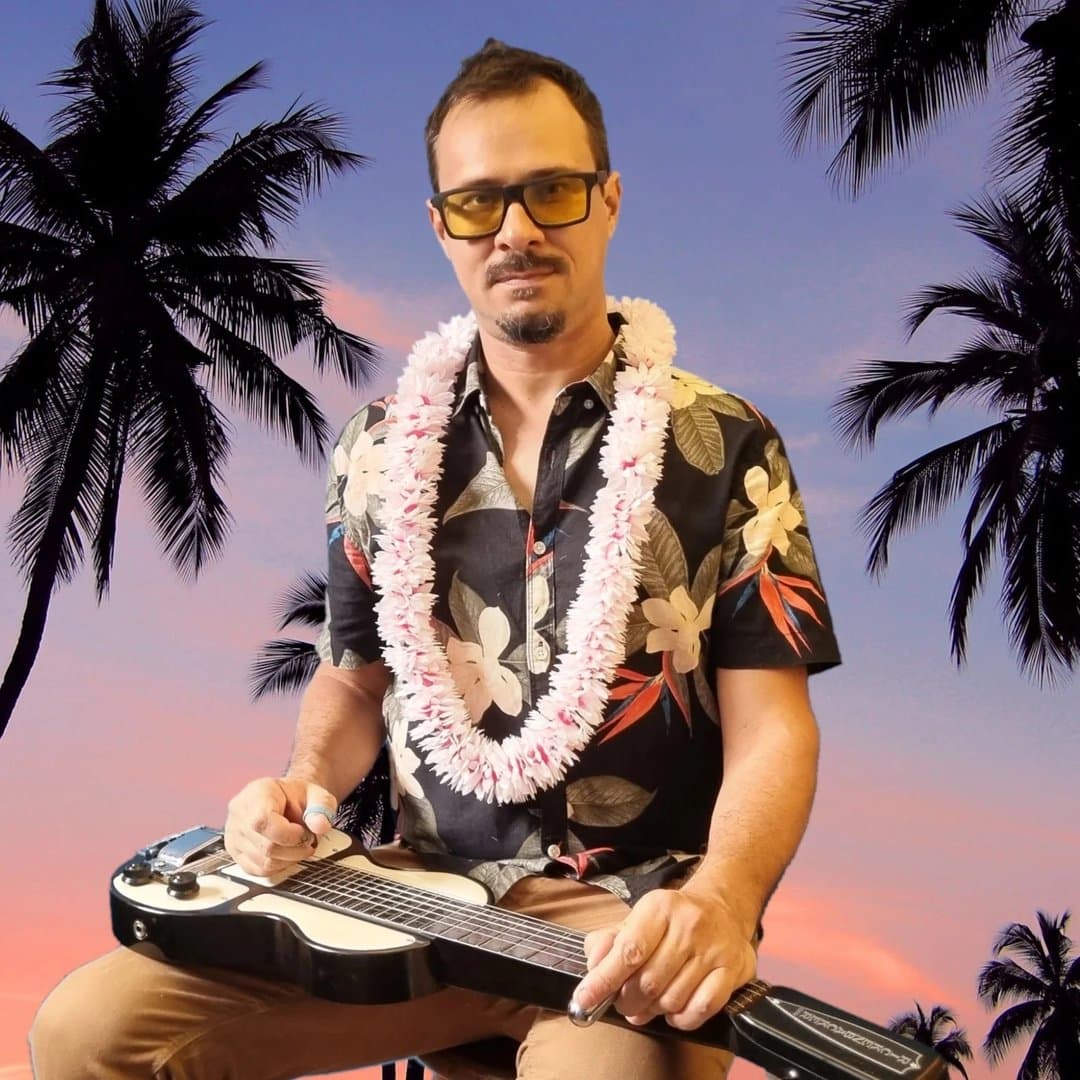 Arte de A Guitarra Havaiana de Johnny