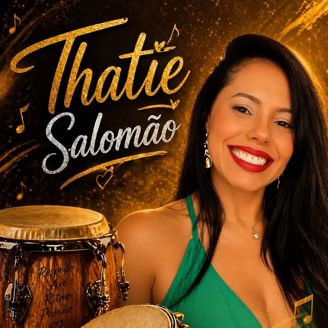 Arte de ✨ Thatíe Salomão ✨🎵🥁🎧🪬🍀🌿🫰🪘🎶 Batuqueira de são Paulo