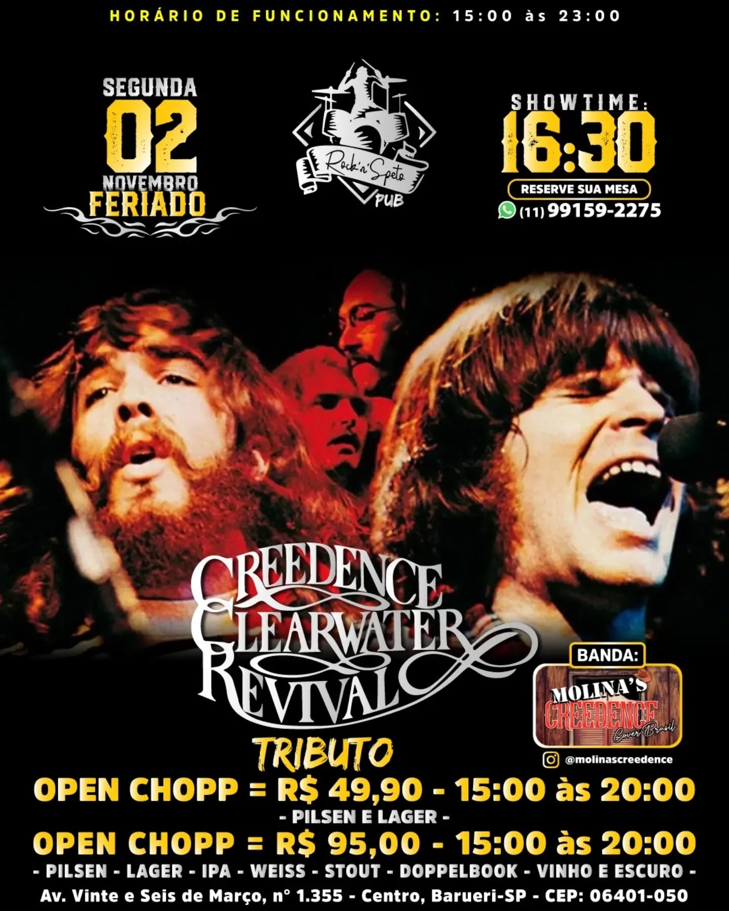 Flyer: Molina's Creedence Cover Brasil