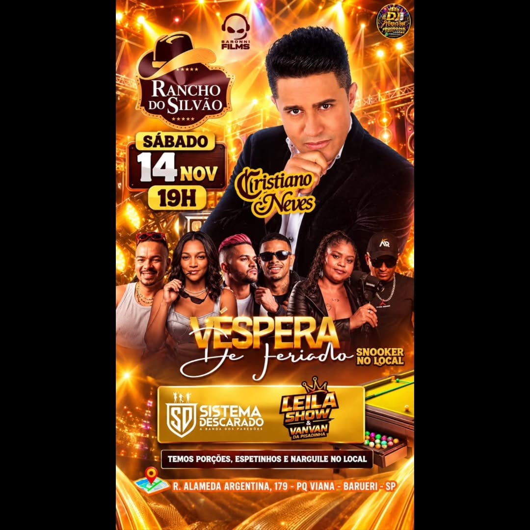 Flyer: Sistema Descarado Oficial, Cristiano Neves, Sistema Descarado A Banda dos Paredões e Leila Show E Vanvan Da Pisadinha
